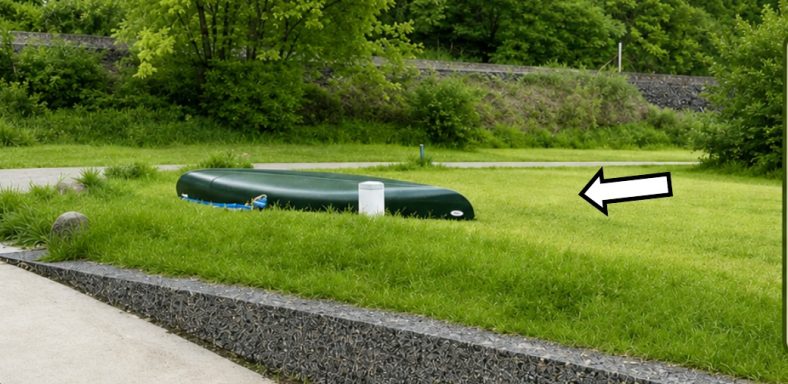 Graeveneck Flyer Gräveneck – Bootsablage mit Pfeil, Bild aus der Tourenkarte